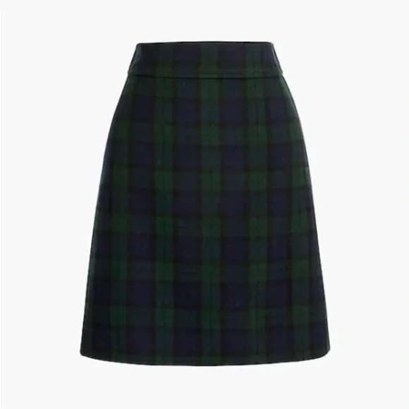 J.Crew Black Watch Plaid Wool Skirt - Picture 4 of 7